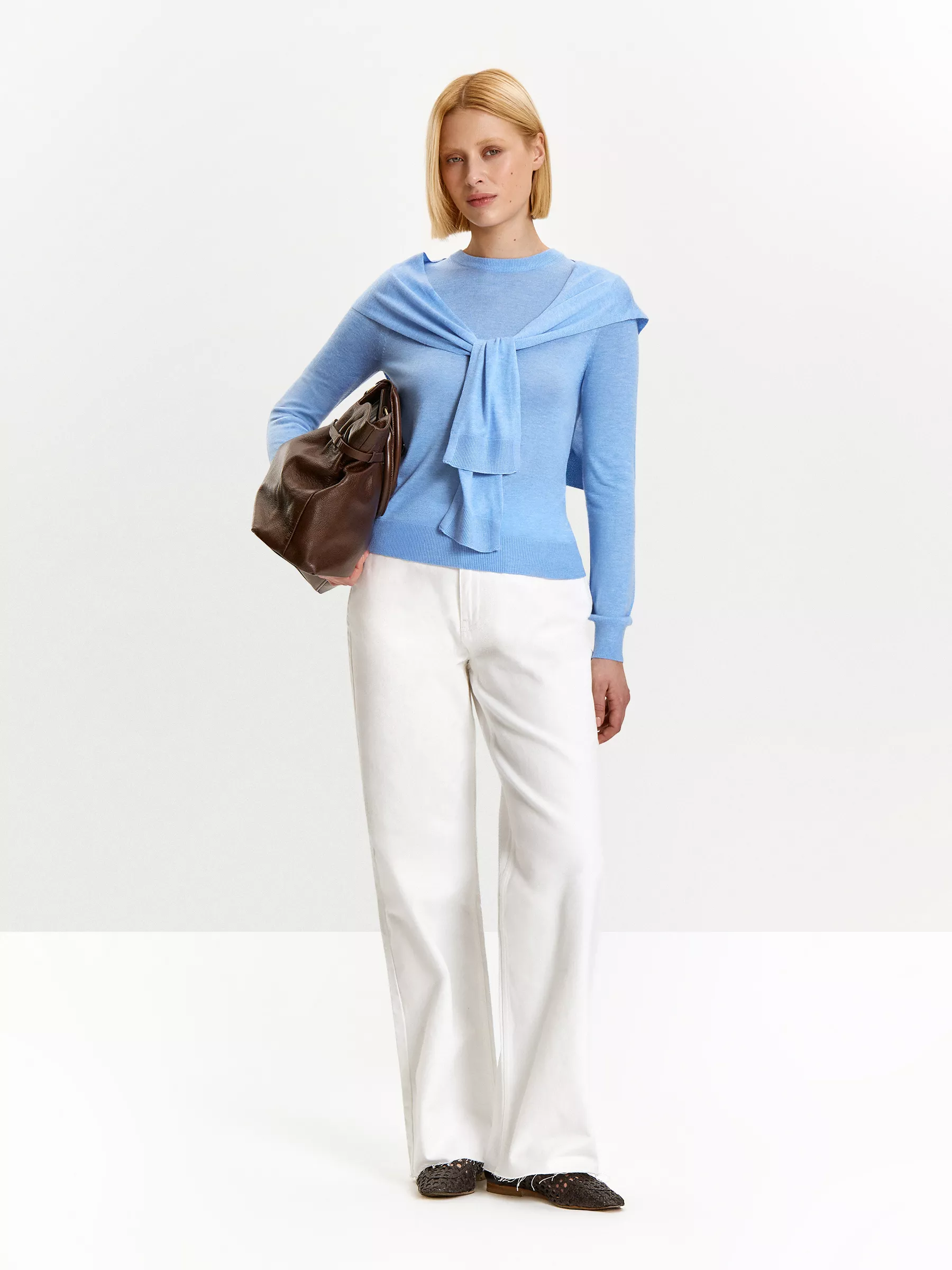 Джемпер из вискозного трикотажа с добавлением шерсти