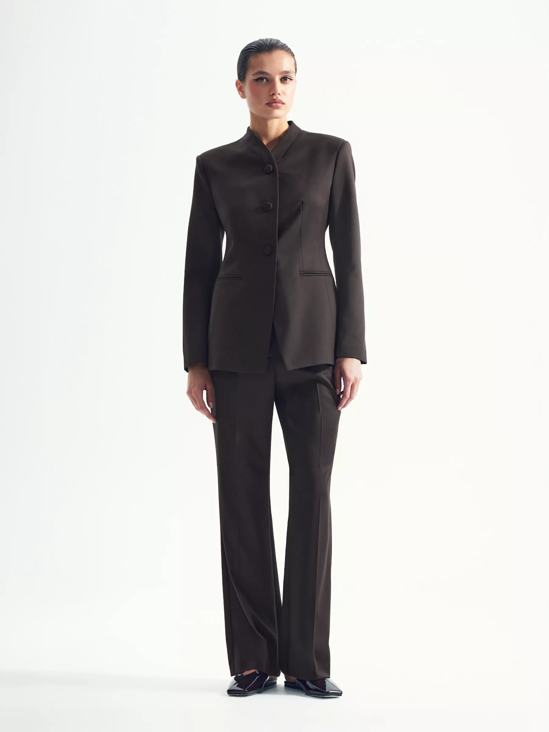 Брюки прямого кроя однотонные