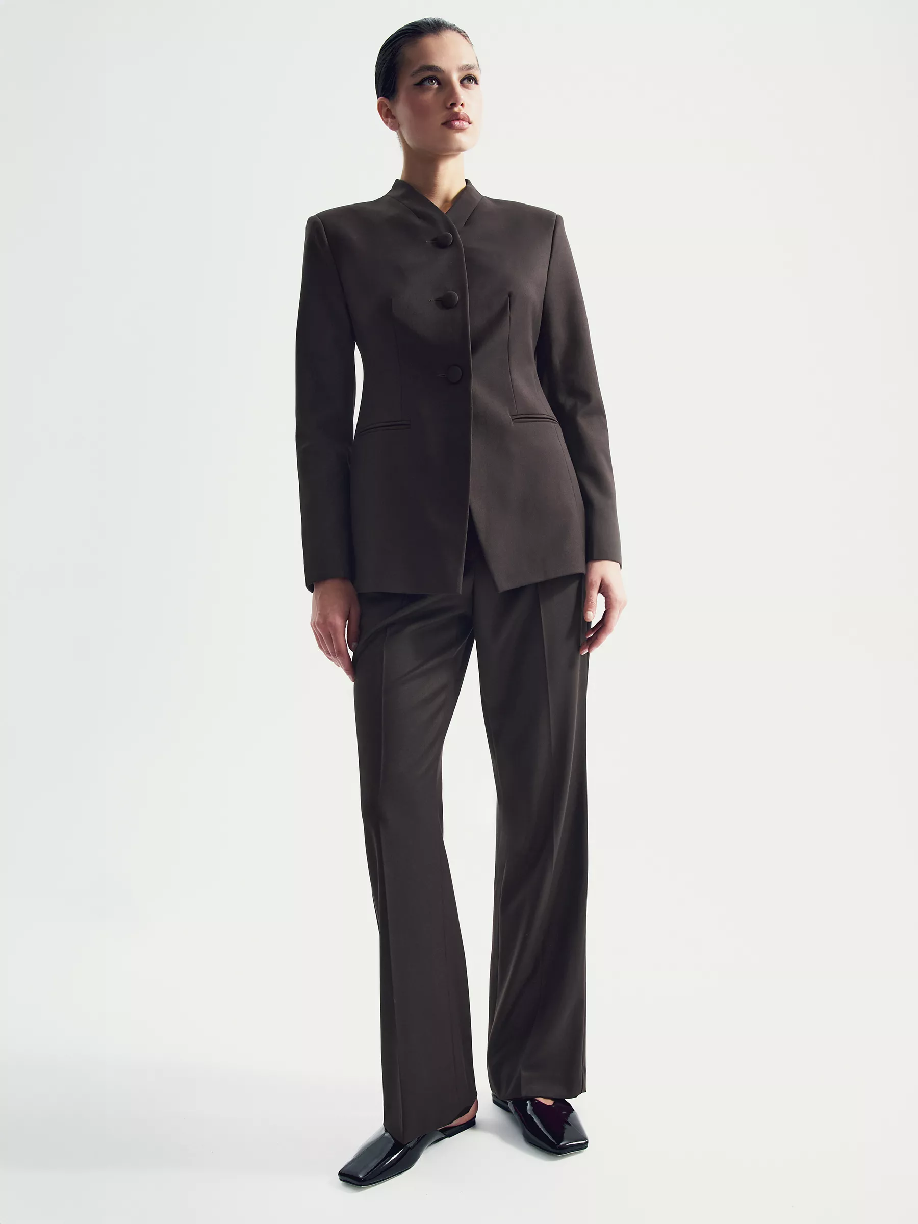 Брюки прямого кроя однотонные