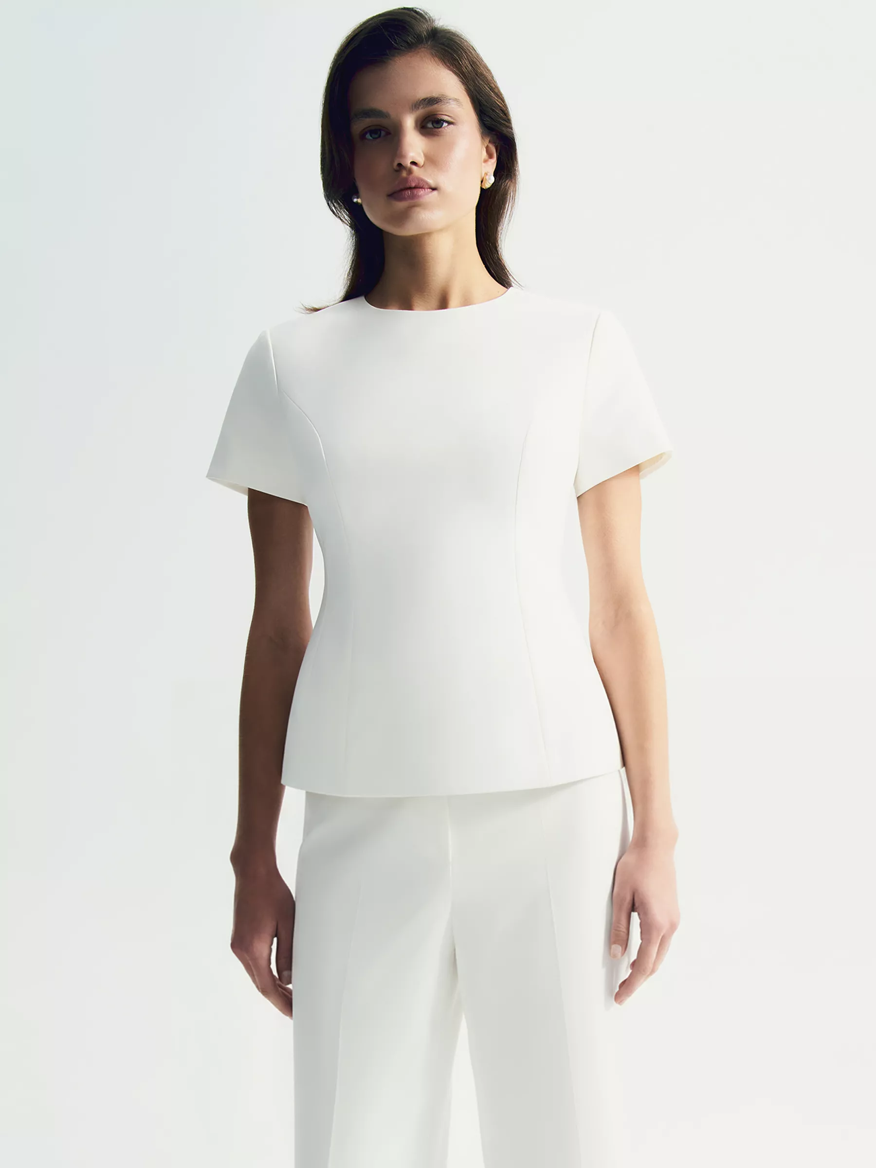 Костюмная блузка с коротким рукавом