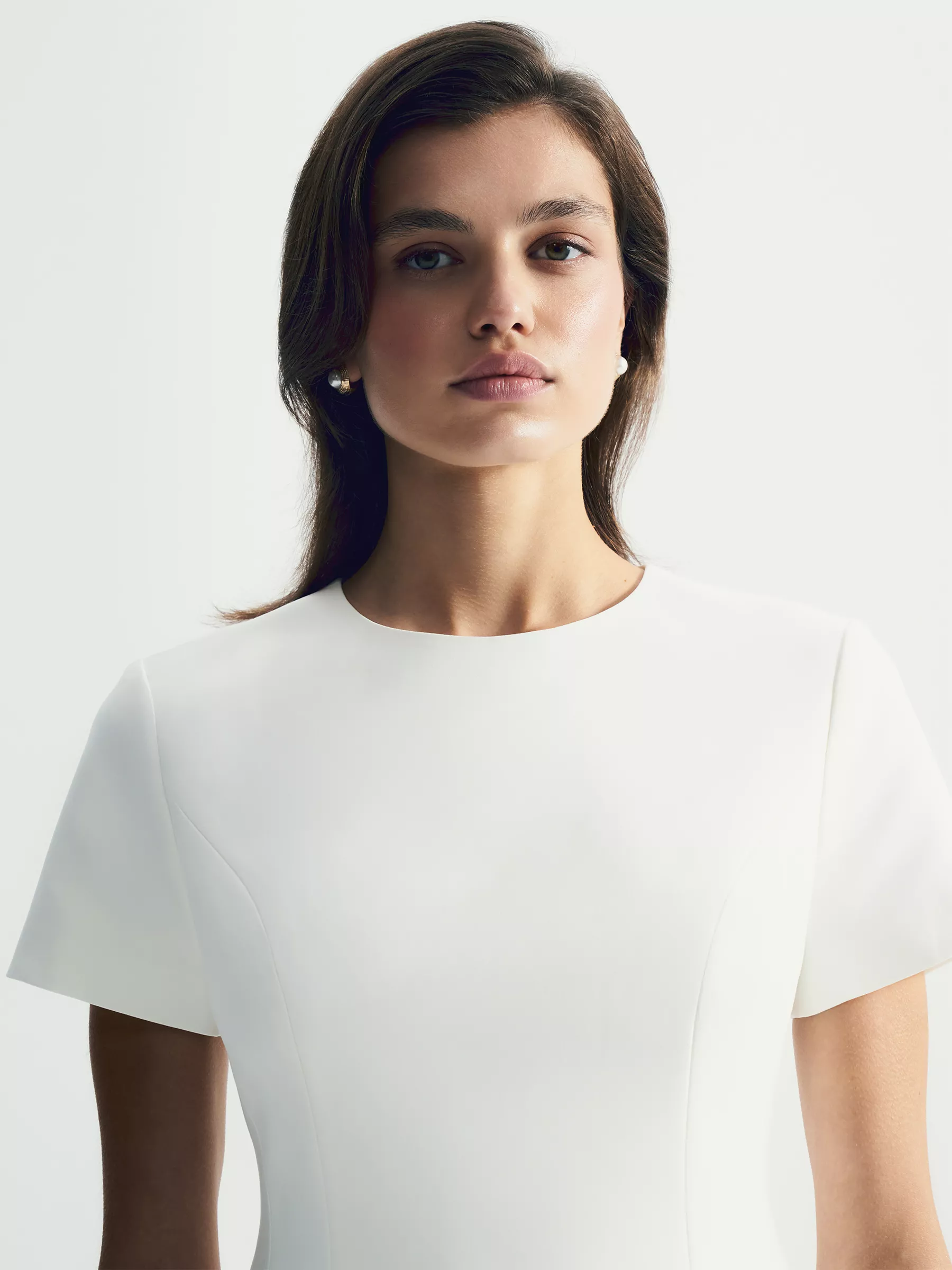 Костюмная блузка с коротким рукавом