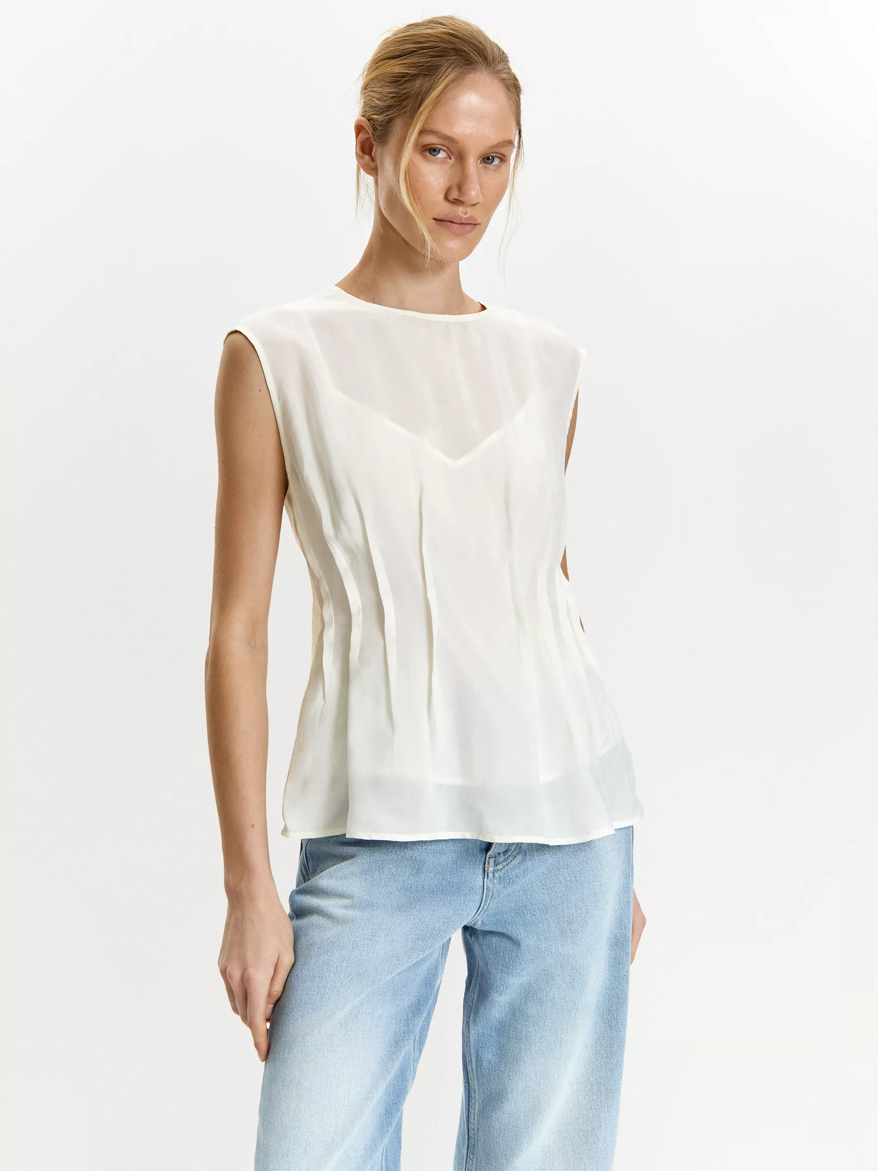 Блузка однотонная