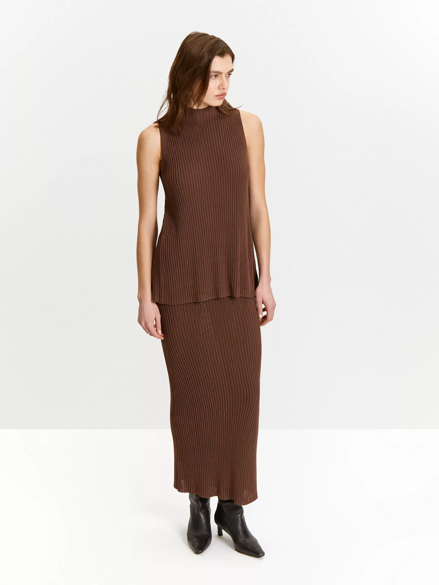 Юбка макси из трикотажа