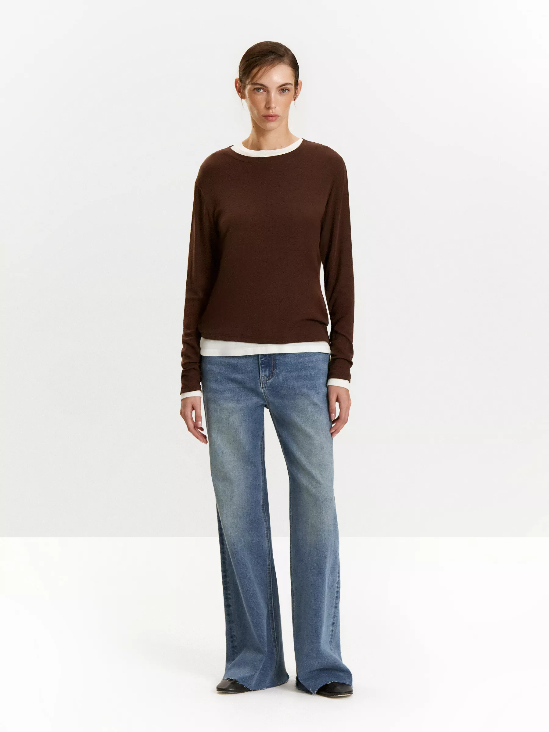 Лонгслив с содержанием шерсти